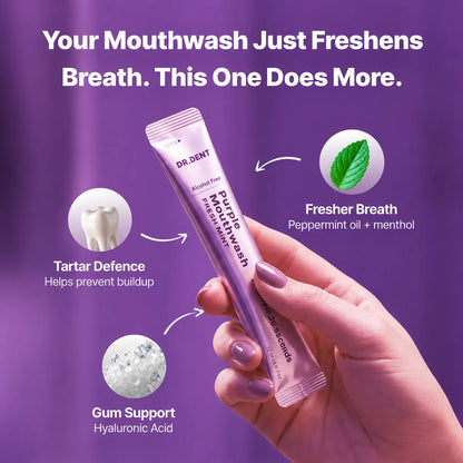DR.DENT Purple Corrector Mouthwash fresh-mint sachet