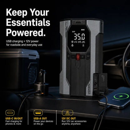 OakLura V02 Max USB and 12V emergency power
